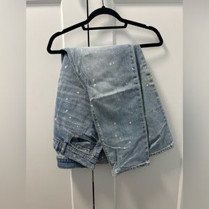 Boyfriend Women’s Jean, White paint dot Jean, Light blue Jean, women’s Jean